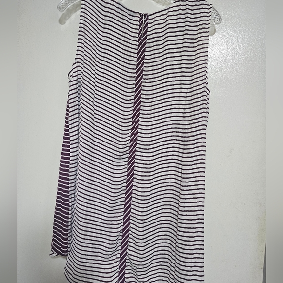 NWT Lane Bryant Flowy Stripe Hi-Low Tunic, Purple White Stripes - Picture 3 of 4